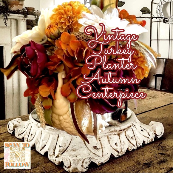 VINTAGE TURKEY PLANTER CENTERPIECE - Picture 1 of 10